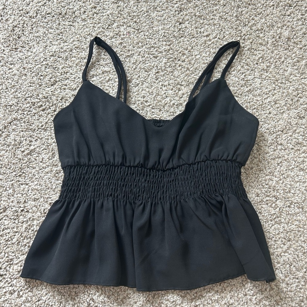 SHEIN Black Ruched Camisole Top